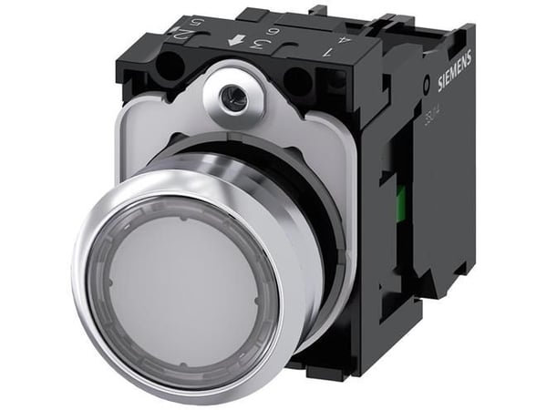 Painikevalo 22mm pyöreä korkealla valkoisella 1NO sk
