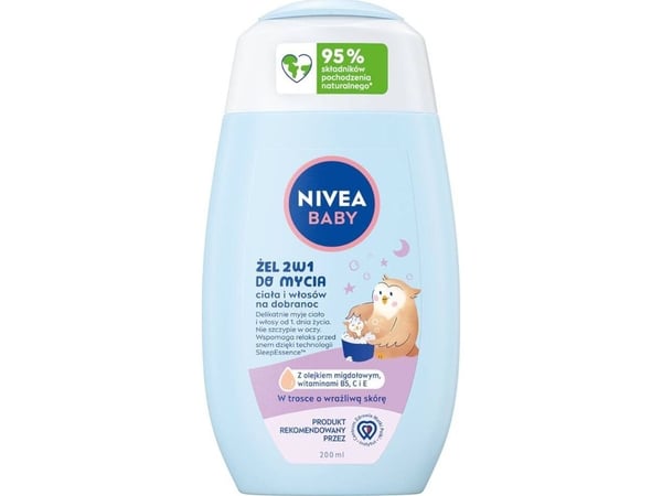 Nivea Baby 2in1 kropps- og hårvaskegel for god natt 200ml