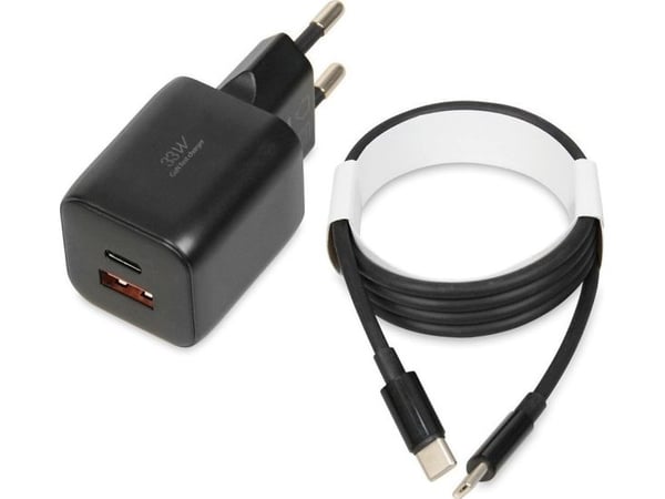 iBOX C-42 - Virtalähde - 33 Watt - 3 A - Huawei Fast Charge, QC 3.0, AFC, SCP, Apple 2.4A, USB BC 1.2, Power Delivery 3.0 + PPS - 2 lähtöliitäntää ...