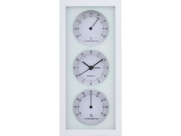 Værstasjon Articasa KLOKKE - vekkerur termometer hygrometer 26x5x12 cm ARTICASA HVIT Værstasjon Articasa KLOKKE - vekkerur termometer hygrometer 26x5x12 cm ARTICASA HVIT