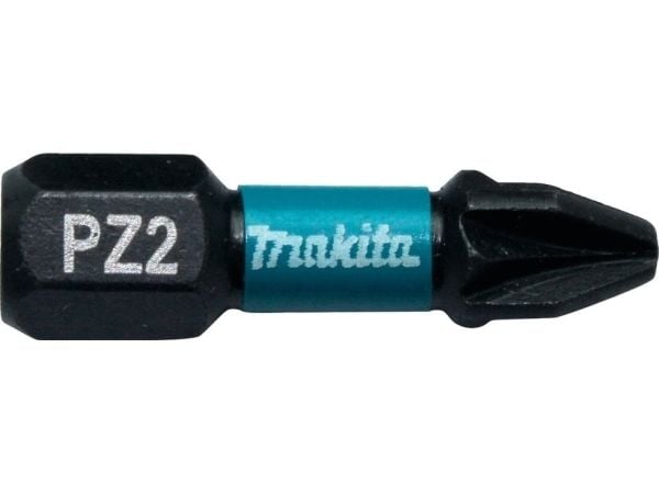 Makita Impact Black - Impact screwdriver bit - 2 deler - pozidriv - PZ2 - heksagonal - lengde: 25 mm