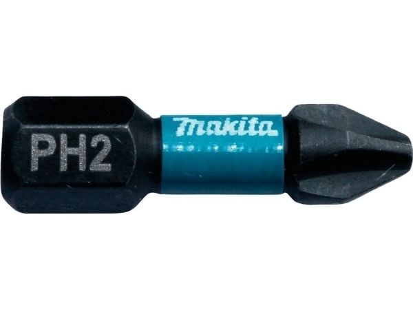 Makita Impact Black - Impact screwdriver bit - 2 deler - phillips - PH2 - heksagonal - lengde: 25 mm