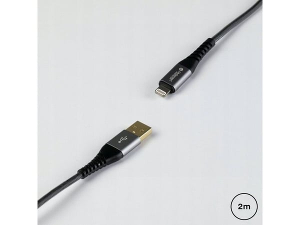 Kabel USB MyScreen Protector USB-A - Lightning 1.2 m Czarny (MKL120CM)