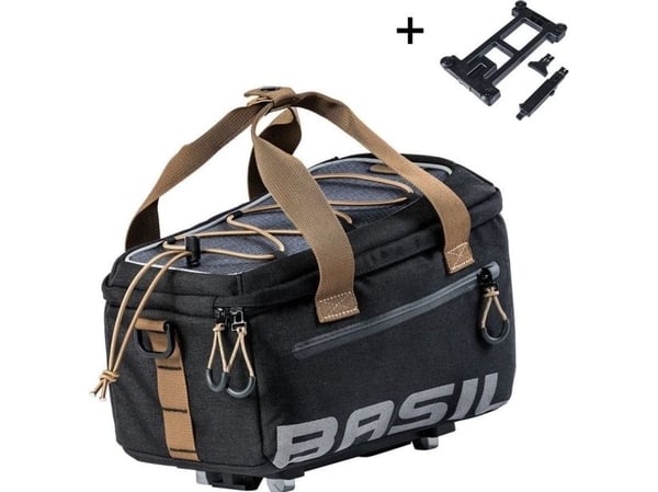 Basil bagasjestativveske BASIL MILES TRUNK BAG, med adapter for montering, 7L, vanntett, Black Slate (NEW 2025)