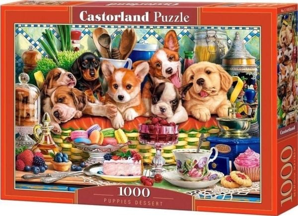 Puslespill 1000 brikker Puppies Dessert CASTOR