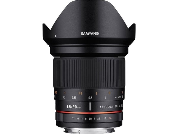 Samyang 20mm F1.8 ED AS UMC, uppfödd lins, 13/12, Canon M