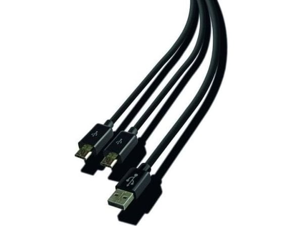 Steelplay Double Play & Charge - Lade-/datakabel - USB hann til Micro-USB type B hann - 3 m - svart - for Sony PlayStation 4, Sony PlayStation 4 Pr...