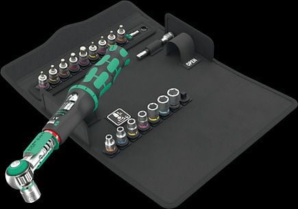 Wera 05136073001, Nm, Mekanisk, 1/4", 2 - 12 Nm, Sort, Grønn, 17 stykker