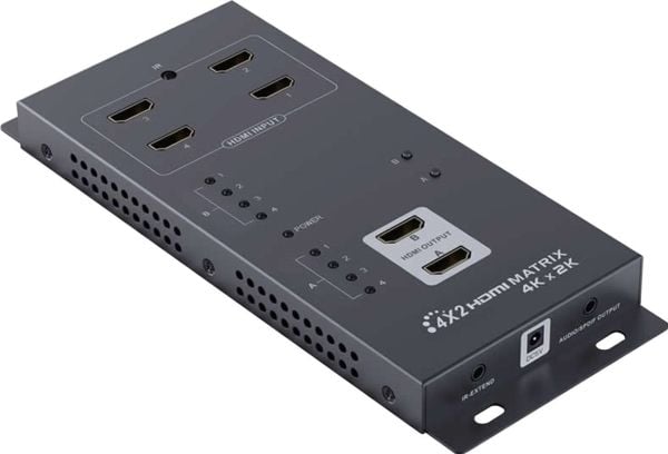 PremiumCord HDMI-matrisbryter 4:2 med lyd 4Kx2K khswit42c (8592220017064)