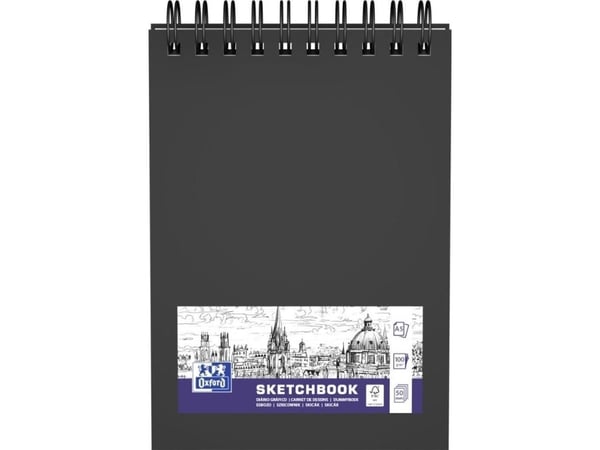 Oxford 400152645, Monokromatisk, Sort, A5, 20 ark, 225 g/m², Innbundet (hardcover)