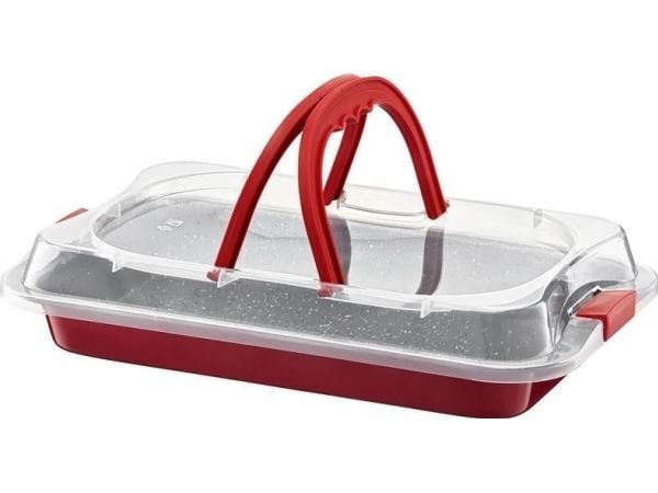 Dajar bakeform 36x23x5 cm med plastlokk CHERRY (opptil +230°C) Ambition 83013