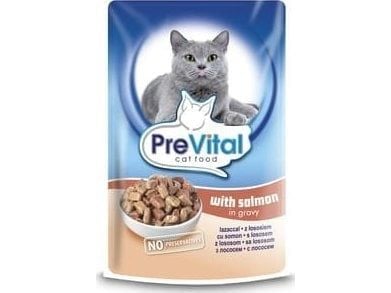 PREVITAL laks i saus - våtfôr til katt - 100 g