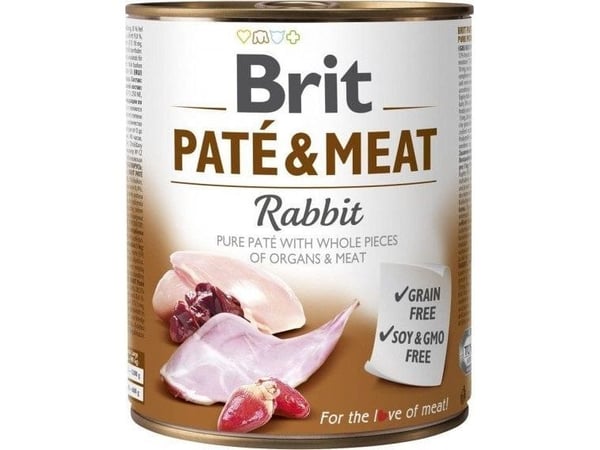 Brit Karma BRIT PATÉ & MEAT med kanin til hund, 800 g
