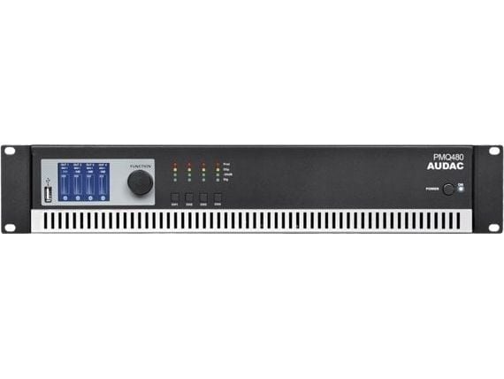 AUDAC AV-lähetysjärjestelmä AUDAC PMQ480 Nelikanavainen tehovahvistin WaveDynamics™-tuella, 70 V/100 V AUDAC AV-lähetysjärjestelmä AUDAC PMQ480 Nelikanavainen tehovahvistin WaveDynamics™-tuella, 70 V/100 V