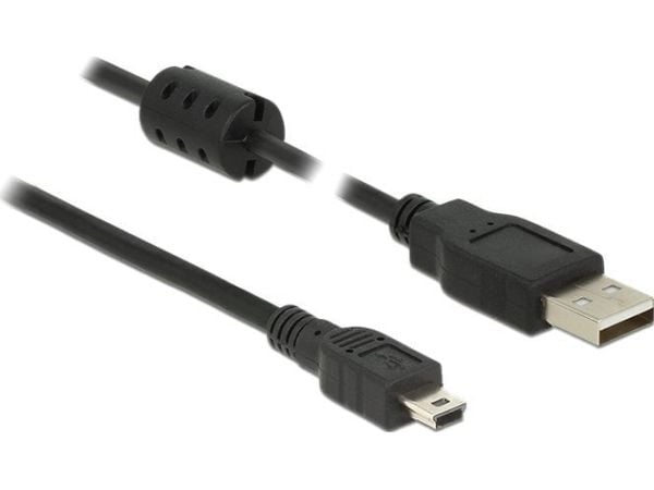 Delock - USB-kabel - USB (hann) til mini-USB type B (hann) - USB 2.0 - 5 m - svart