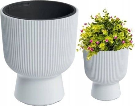 Prosperplast Doniczka plastikowa z wkładem biała Milly 36,5x30 cm Milly 36,5x30cm