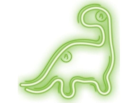 TelForceOne neon LED dinosaur dekorativ veggtekst grønn 23,5x24,5 cm