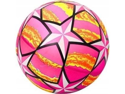 LeanToys gummiball glitrende stjerner rosa 24 cm