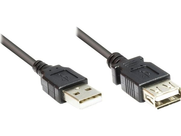 Alcasa 2511-OF01S, 0,15 m, USB A, USB A, USB 2.0, Hankjønn/hunkjønn, Sort