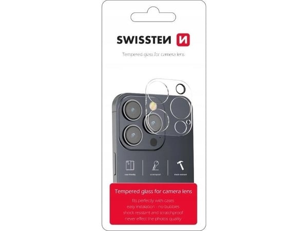 Swissten kameralinse i herdet glass for Apple iPhone 16 Pro
