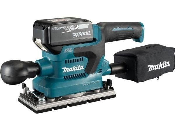 Makita DBO382Z, Båndsliper, Klemmer, Sort, Turkis, Børsteløs, 12000 RPM, 2 mm