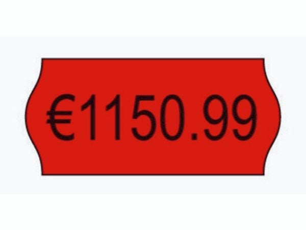 Prisetiket Avery RPLP1226 rød 26x12 mm permanent klæbende - (15.000 etiketter)