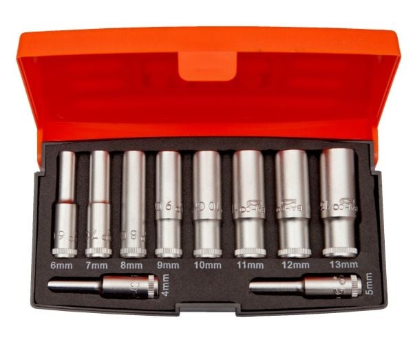 Bahco kärkisarja 1/4" pitkä 10 osaa 4-13mm