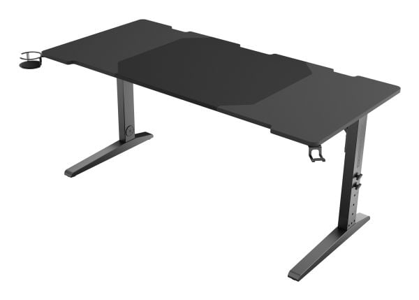 Genesis Holm Modular NDS-200 - Skrivebord - rektangulær med konturerte hjørner - antrasitt, svart - svart, antrasitt sokkel