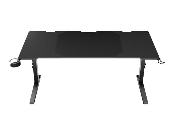 Genesis Holm Modular NDS-200 - Skrivebord - rektangulær med konturerte hjørner - antrasitt, svart - svart, antrasitt sokkel