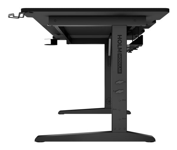 Genesis Holm Modular NDS-200 - Skrivebord - rektangulær med konturerte hjørner - antrasitt, svart - svart, antrasitt sokkel