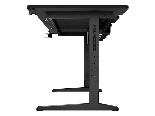 Genesis Holm Modular NDS-200 - Skrivebord - rektangulær med konturerte hjørner - antrasitt, svart - svart, antrasitt sokkel