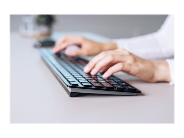 CHERRY KW 9100 SLIM, RF Wireless + Bluetooth, QWERTY, Musta