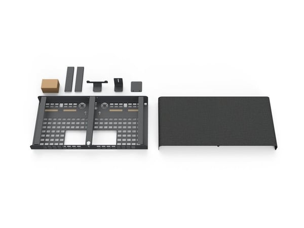 Heckler AV Credenza 4U - Oppbevaringsskuff - for videokonferansesystem - låsbar - maharam polyesterstoff, aluminium - svart/grå - veggmonterbar