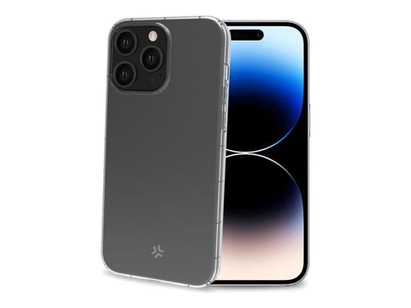 Celly HEXAGEL - Baksidedeksel for mobiltelefon - polykarbonat, termoplast-polyuretan (TPU) - gjennomsiktig - for Apple iPhone 15 Pro