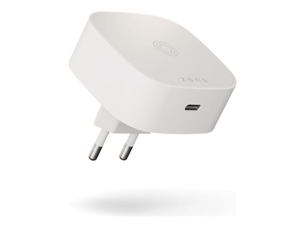 ZENS - Trådløst ladestativ / strømadapter - 18 watt (USB-C) - hvit