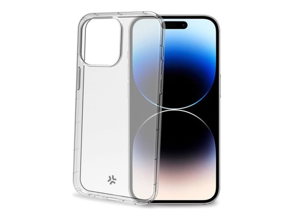 Celly HEXAGEL - Baksidedeksel for mobiltelefon - polykarbonat, termoplast-polyuretan (TPU) - gjennomsiktig - for Apple iPhone 15 Pro