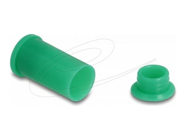 Delock - Støvdekselsett for kontakt - for solar male and female connector, silicone, 2-parts - grønn (en pakke 10)