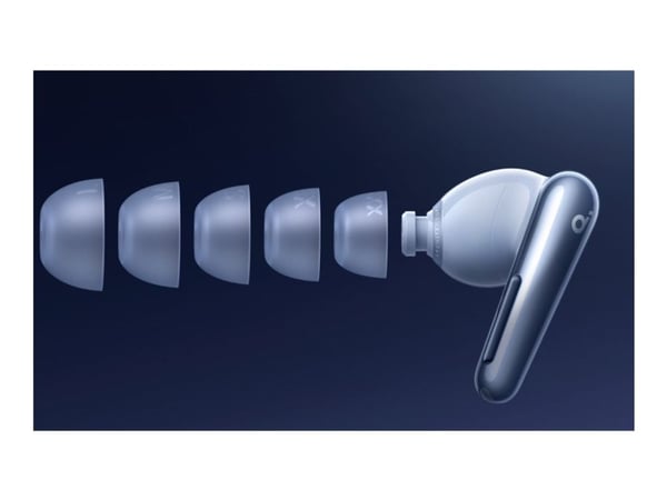 Soundcore Liberty 4 Pro - True wireless-hodetelefoner med mikrofon - i øret - Bluetooth - aktiv støydemping - blank lyseblå