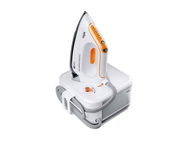 Braun CareStyle Compact Pro IS 2561 - Dampstrykejern med automatisk slukking - såleplate: EloxalPlus FreeGlide 3D - 2400 W - hvit/oransje