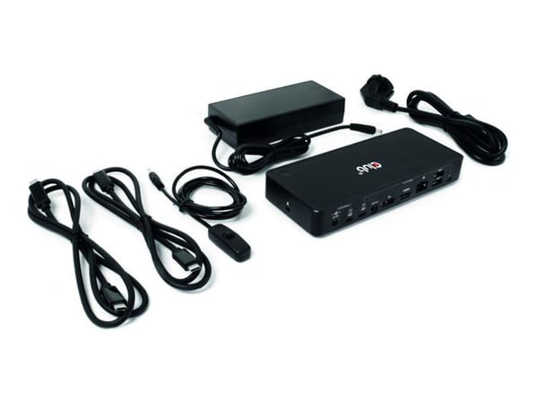Club 3D CSV-1585 - Dockningsstation - USB-C x 2 - DP, HDMI - 1GbE - 120 Watt