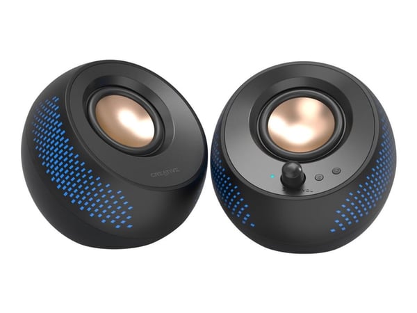 Creative Pebble X - Kaiuttimet - PC:lle - 2.0-kanavainen - langaton - Bluetooth - 15 Watt (Yhteensä) - musta