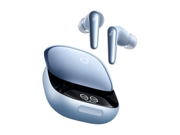 Soundcore Liberty 4 Pro - True wireless-hörlurar med mikrofon - inuti örat - Bluetooth - aktiv brusradering - glansig ljusblå