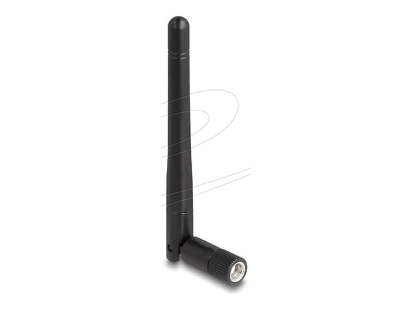 Delock - Antenne - WLAN 802.11 ac/ax/a/b/g/n, RP-SMA plug, with tilt joint - 2 dBi - rundtstrålende - svart