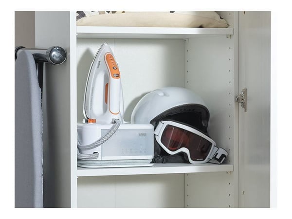 Braun CareStyle Compact Pro IS 2561 - Dampstrykejern med automatisk slukking - såleplate: EloxalPlus FreeGlide 3D - 2400 W - hvit/oransje