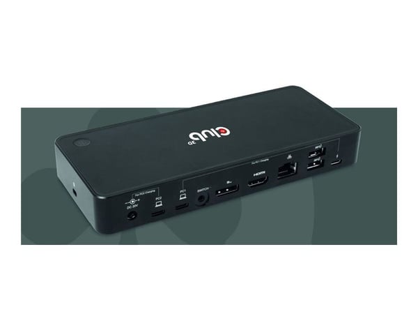 Club 3D CSV-1585 - Dockningsstation - USB-C x 2 - DP, HDMI - 1GbE - 120 Watt