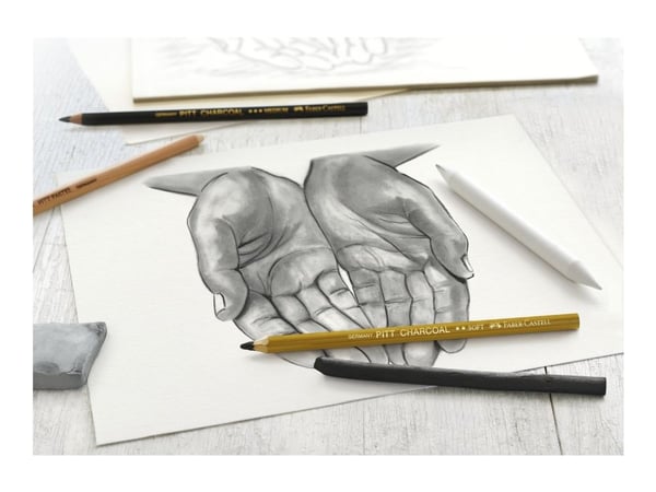 Faber-Castell Creative Studio Sketch - Set med blyertspennor, kritor och kolkritor - 7 delar