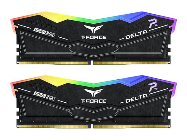T-Force DELTA RGB - DDR5 - sett - 32 GB: 2 x 16 GB - DIMM 288-pin - 3200 MHz / PC5-51200 - CL32 - 1.35 V - ikke-bufret - on-die ECC - svart
