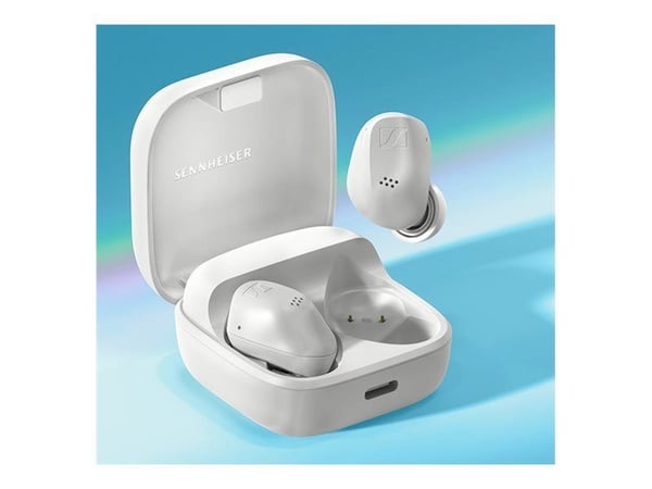 Sennheiser ACCENTUM - True wireless-hodetelefoner med mikrofon - i øret - Bluetooth - aktiv støydemping - hvit