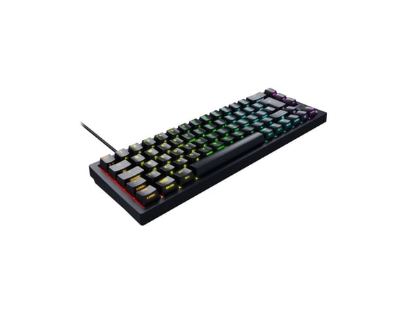 CHERRY K5V2 - Tastatur - 65 % - kompakt TKL - bakgrunnsbelyst - USB - QWERTY - nordisk - tastebryter: CHERRY MX2A Red (hot-swappable) - svart