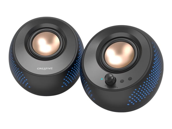 Creative Pebble X - Kaiuttimet - PC:lle - 2.0-kanavainen - langaton - Bluetooth - 15 Watt (Yhteensä) - musta